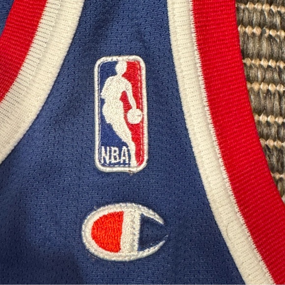 Vintage Champion Blue and Red Pistons Jersey - Picture 3 of 4